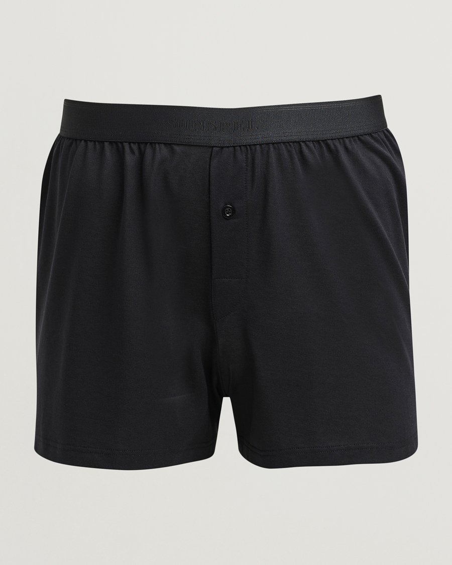 Herre | Undertøy | Sunspel | Superfine One Button Boxer Black