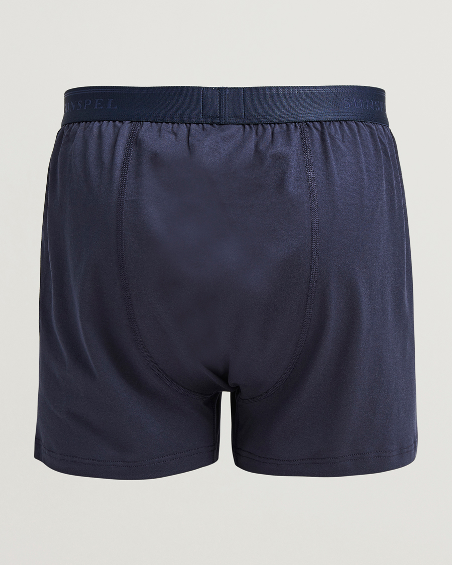 Herre | Undertøy | Sunspel | Superfine One Button Boxer Navy