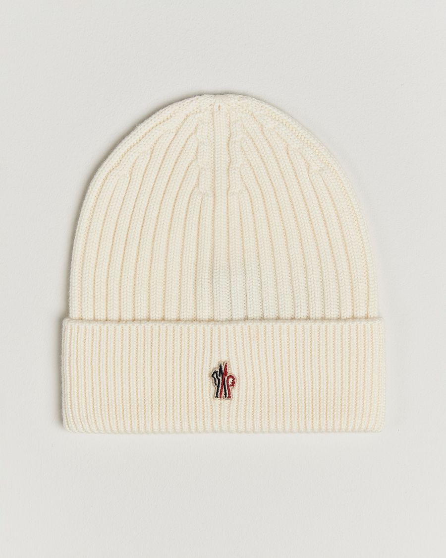 Herre | Moncler Grenoble Rib Wool Beanie Off White | Moncler Grenoble | Rib Wool Beanie Off White