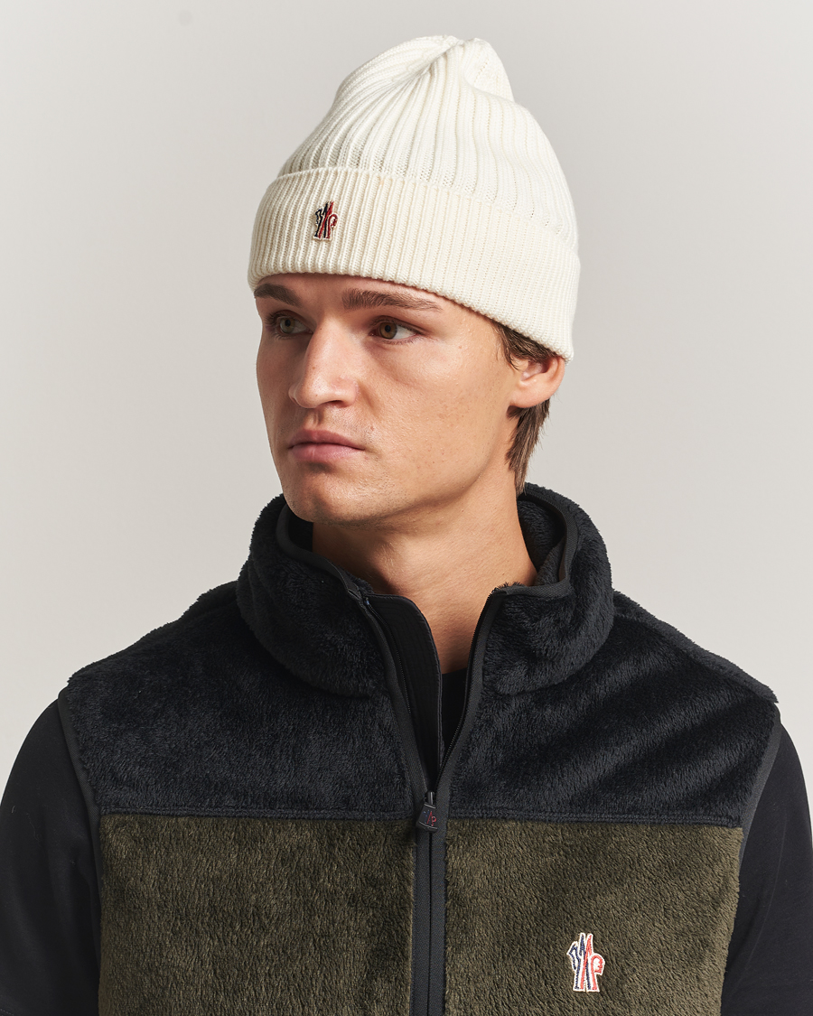 Herre | Moncler Grenoble Rib Wool Beanie Off White | Moncler Grenoble | Rib Wool Beanie Off White