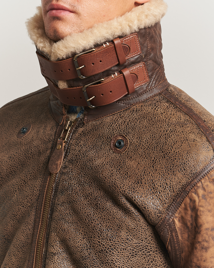 Herre | Jakker | Polo Ralph Lauren | Sherling Lined Bomber Jacket Brown Earth
