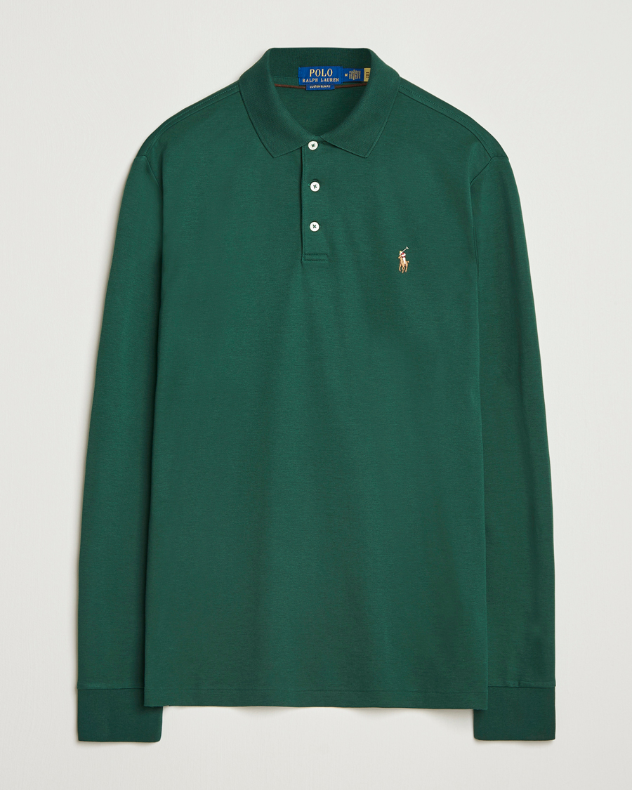 Herre | Pikéer | Polo Ralph Lauren | Pima Cotton Custom Slim Fit LS Polo Vintage Pine