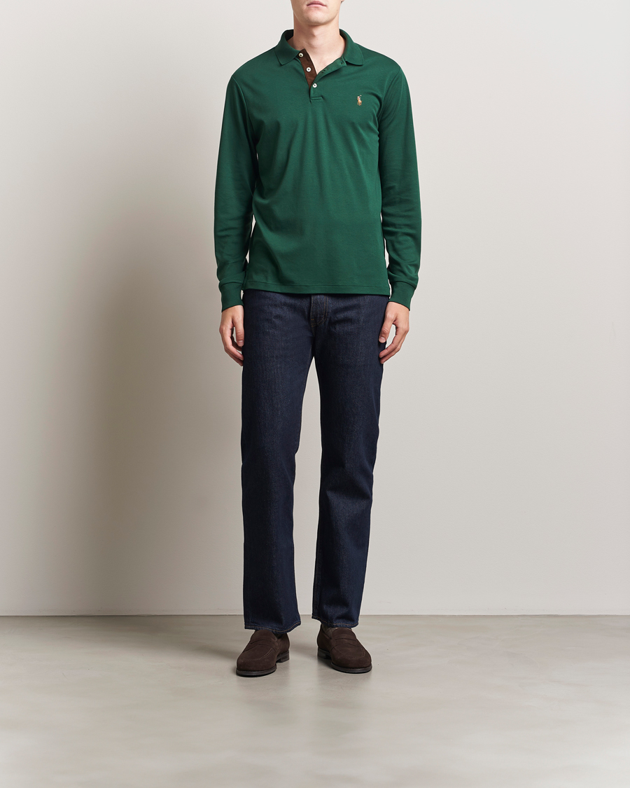 Herre | Pikéer | Polo Ralph Lauren | Pima Cotton Custom Slim Fit LS Polo Vintage Pine