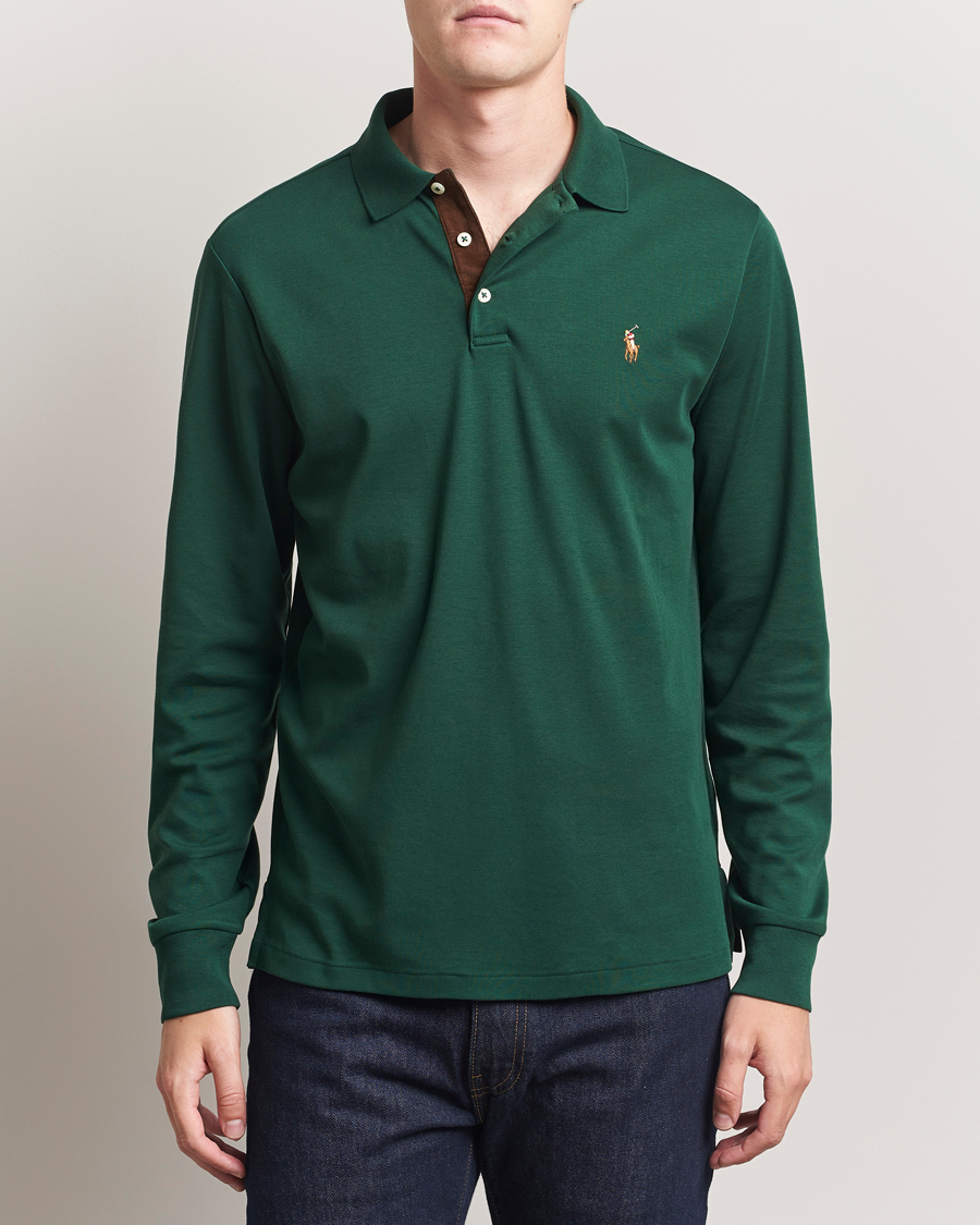 Herre | Pikéer | Polo Ralph Lauren | Pima Cotton Custom Slim Fit LS Polo Vintage Pine