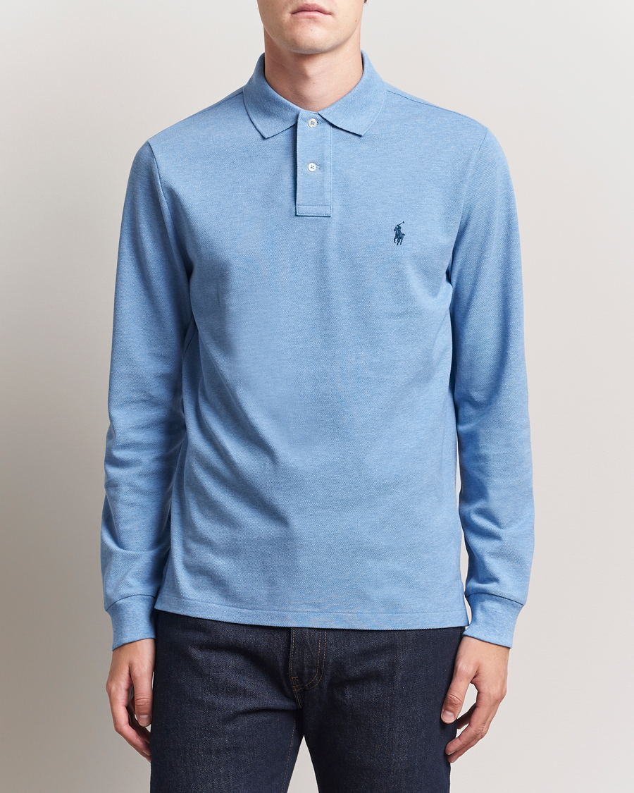 Herre | Pikéer | Polo Ralph Lauren | Custom Slim Fit Long Sleeve Polo Soft Royal Heather