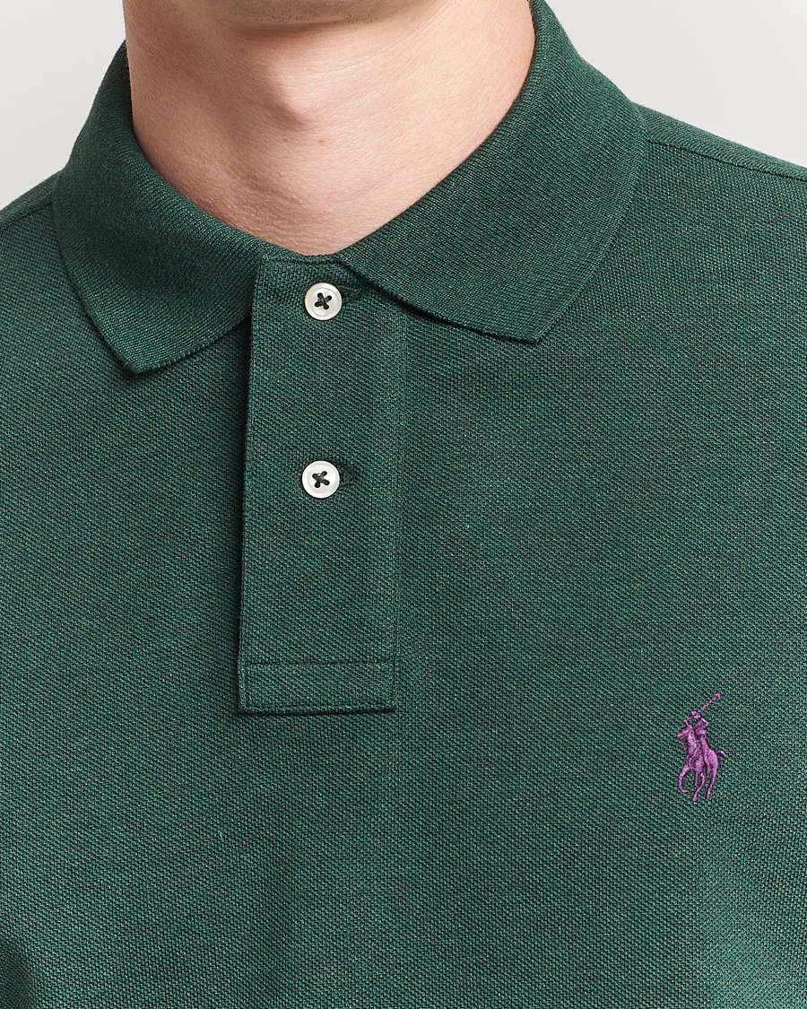 Herre | Pikéer | Polo Ralph Lauren | Custom Slim Fit Long Sleeve Polo Scotch Pine Heather