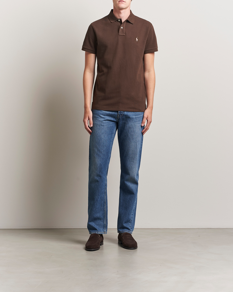 Herre | Pikéer | Polo Ralph Lauren | Custom Slim Fit Polo Nutmeg Brown