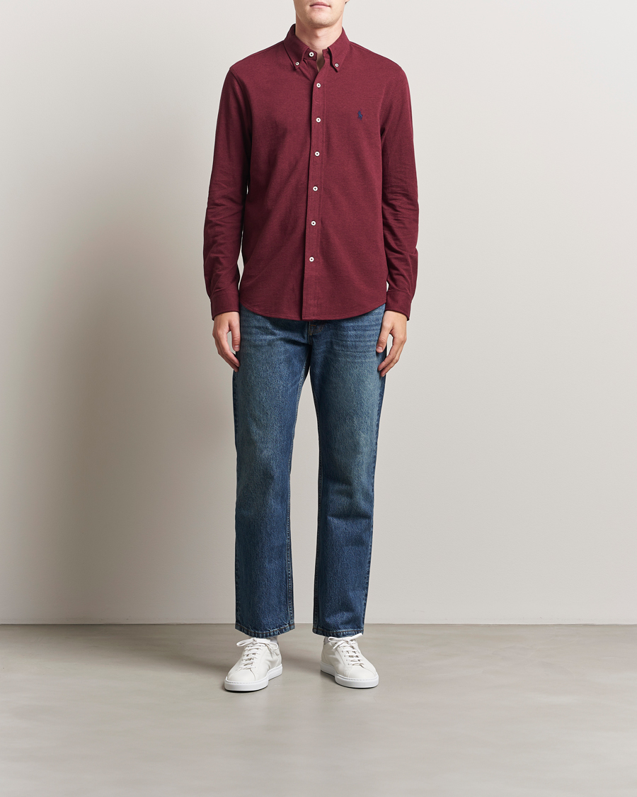 Herre | Skjorter | Polo Ralph Lauren | Featherweight Mesh Shirt Spring Wine Heather