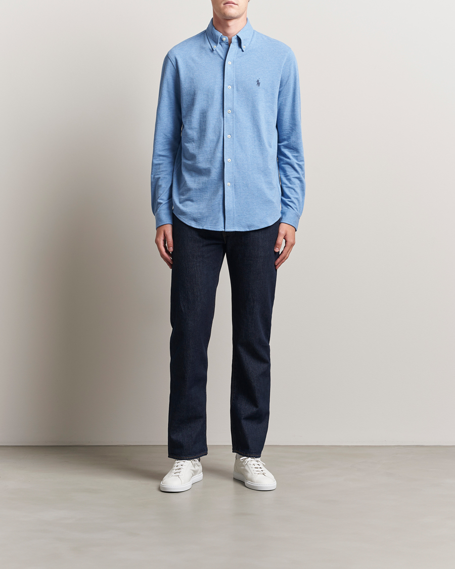 Herre | Skjorter | Polo Ralph Lauren | Featherweight Mesh Shirt Soft Royal Heather
