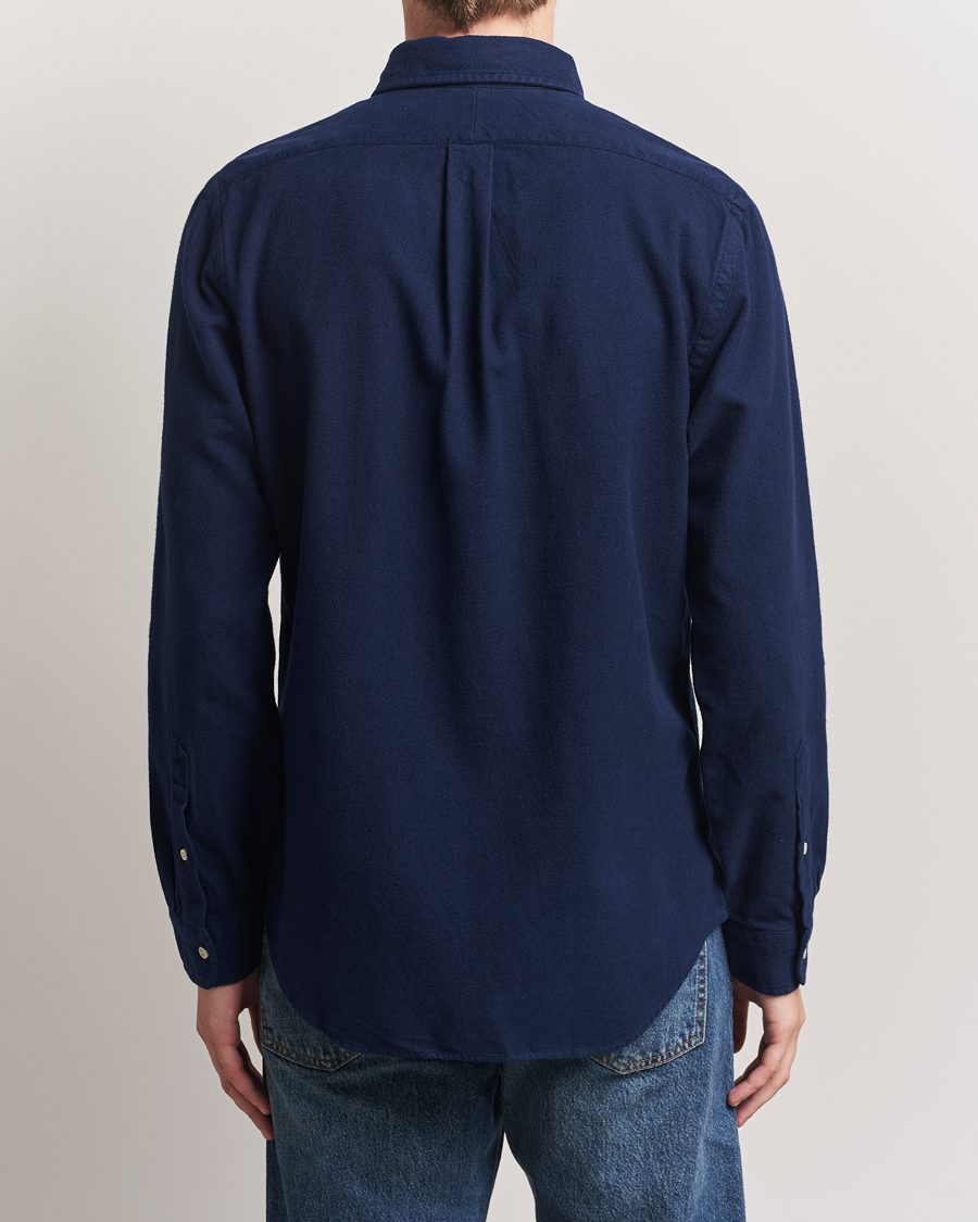 Herre | Skjorter | Polo Ralph Lauren | Custom Fit Brushed Flannel Shirt Newport Navy