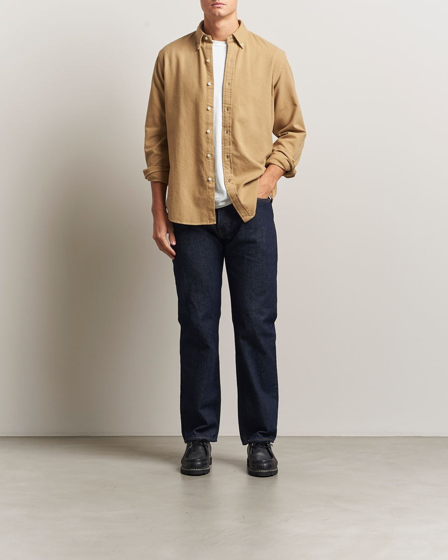 Herre | Skjorter | Polo Ralph Lauren | Custom Fit Brushed Flannel Shirt RL Khaki