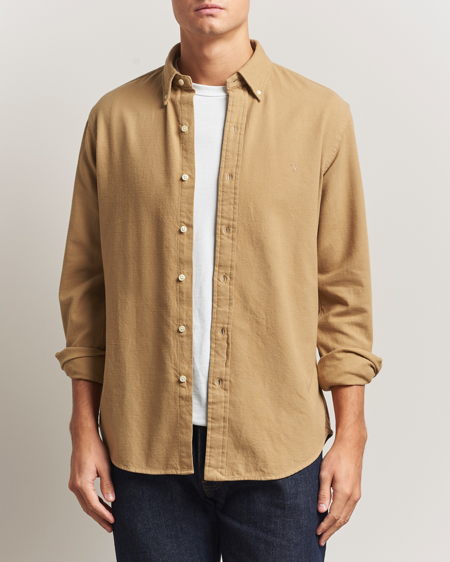Herre | Skjorter | Polo Ralph Lauren | Custom Fit Brushed Flannel Shirt RL Khaki