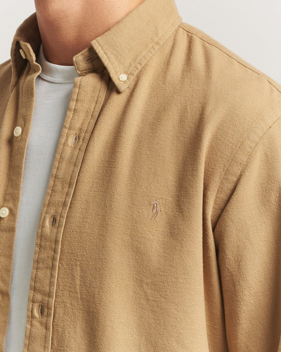 Herre | Skjorter | Polo Ralph Lauren | Custom Fit Brushed Flannel Shirt RL Khaki