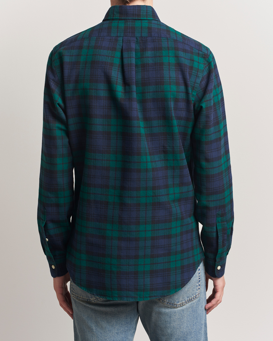 Herre | Skjorter | Polo Ralph Lauren | Custom Fit Brushed Flannel Checked Shirt Navy/Green