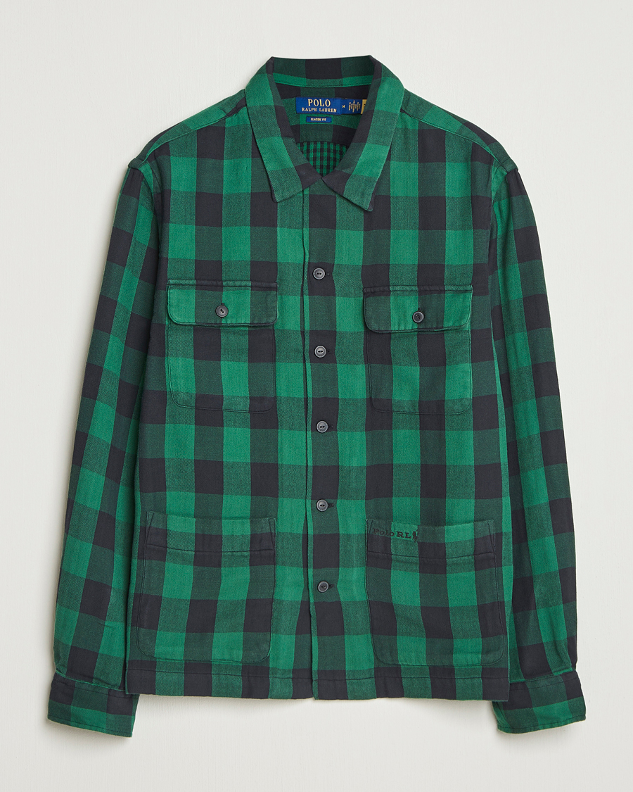 Herre | Skjorter | Polo Ralph Lauren | Double Faced Pocket Overshirt Green/Black