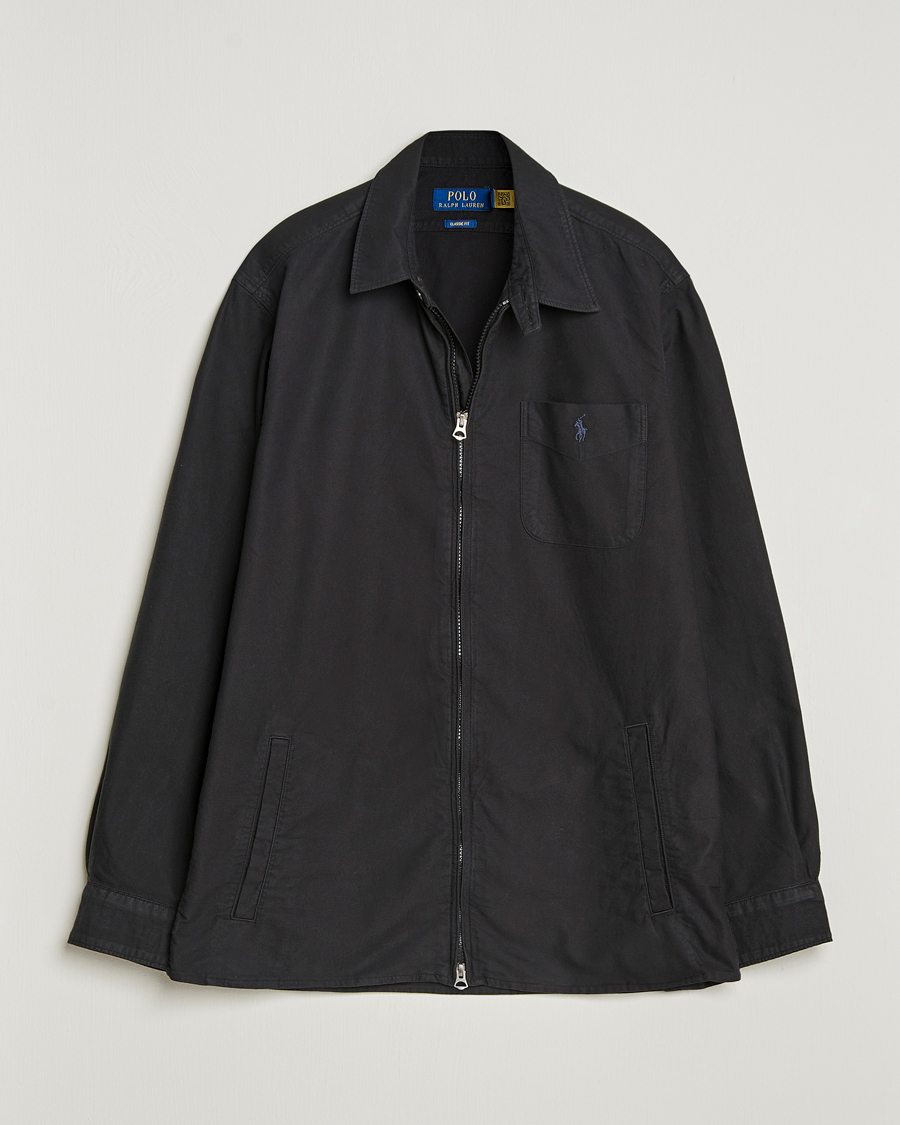 Herre | Skjorter | Polo Ralph Lauren | Garment Dyed Oxford Overshirt Polo Black