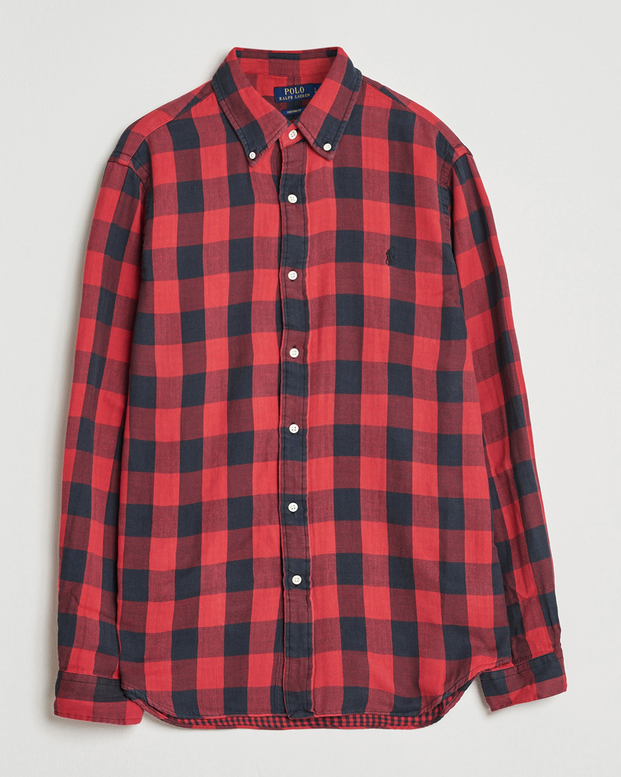 Herre | Skjorter | Polo Ralph Lauren | Custom Fit Double Faced Checked Shirt Red/Black