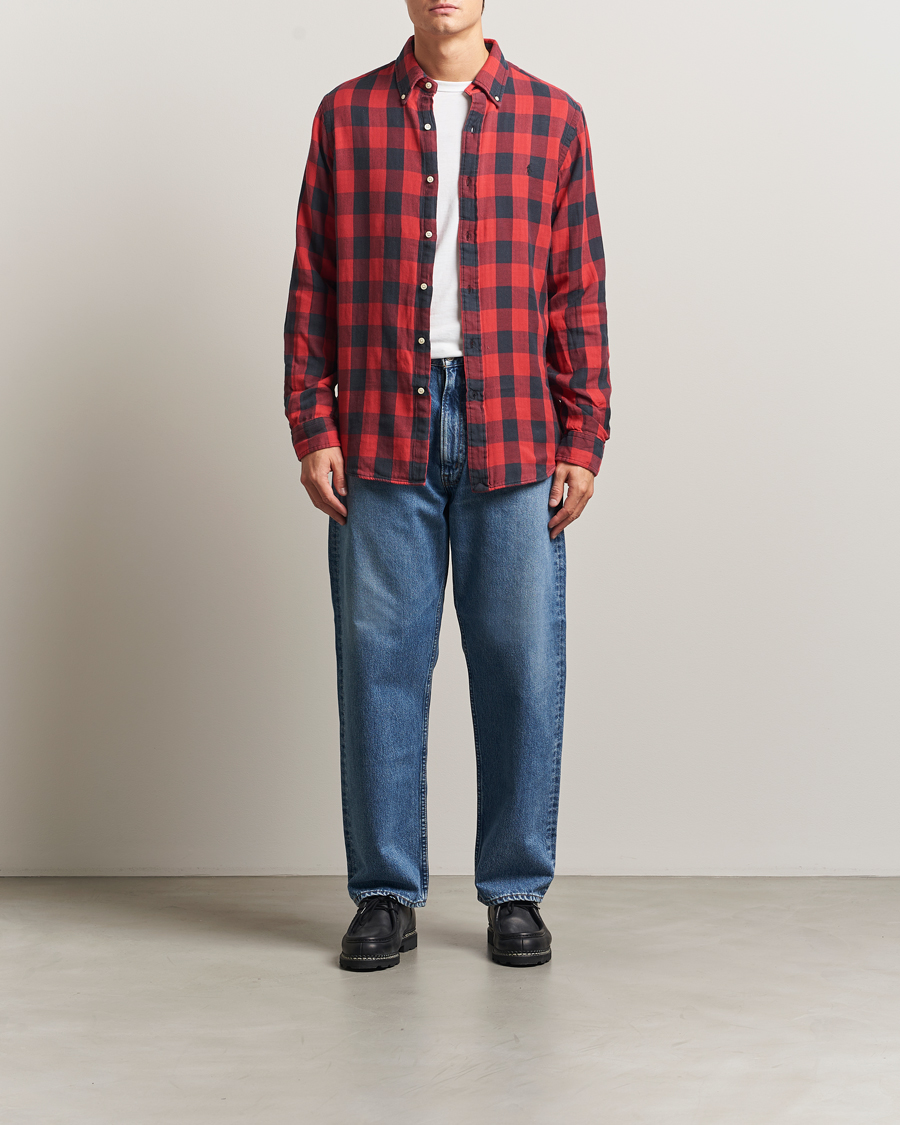 Herre | Skjorter | Polo Ralph Lauren | Custom Fit Double Faced Checked Shirt Red/Black