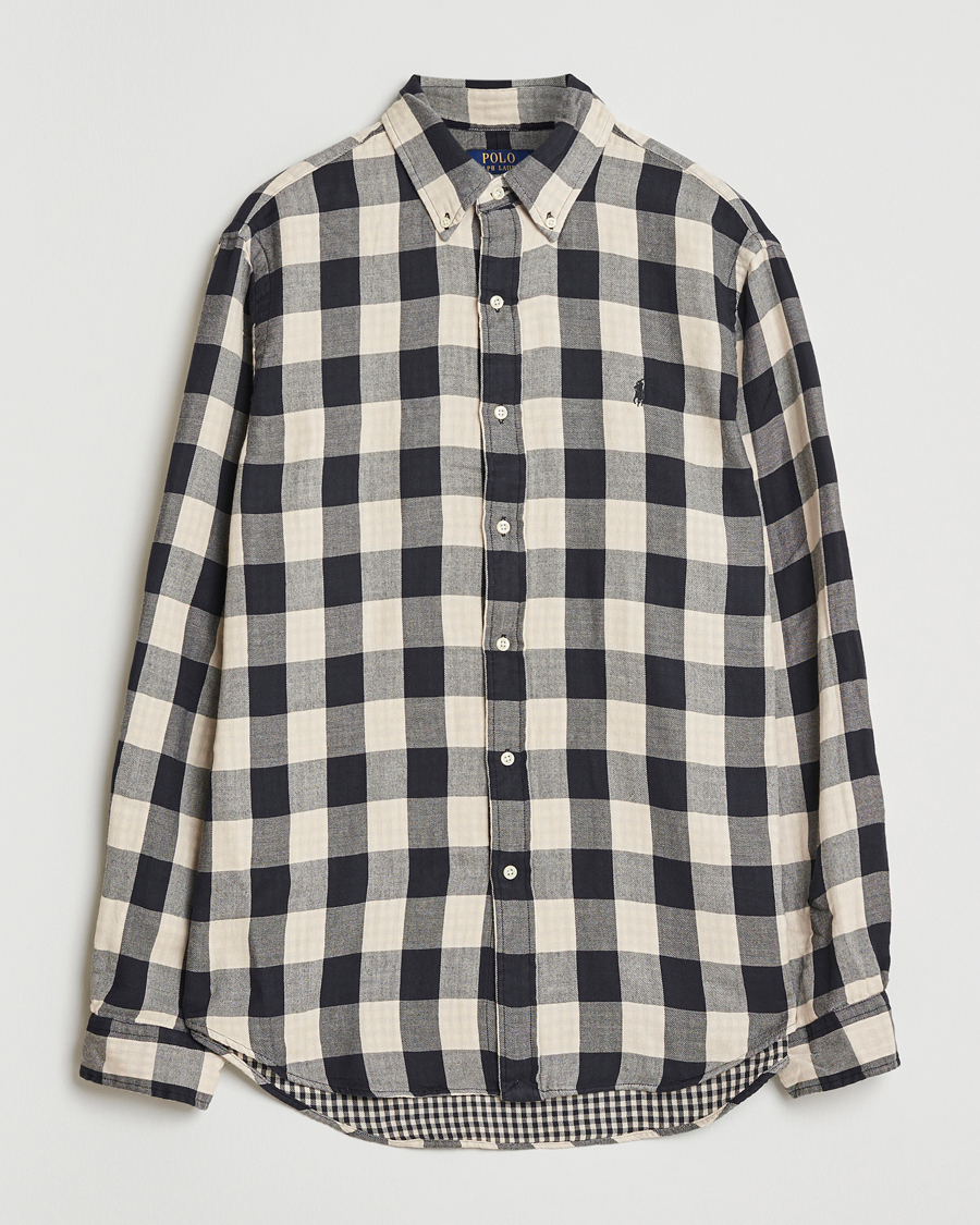 Herre | Skjorter | Polo Ralph Lauren | Custom Fit Double Faced Checked Shirt Cream/Black