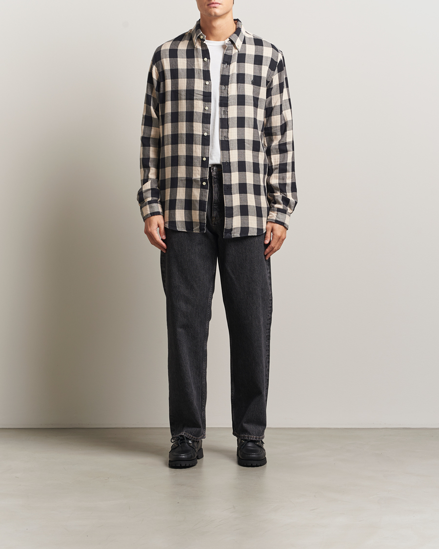 Herre | Skjorter | Polo Ralph Lauren | Custom Fit Double Faced Checked Shirt Cream/Black