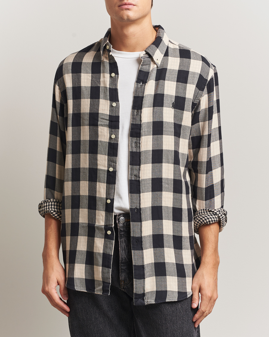 Herre | Skjorter | Polo Ralph Lauren | Custom Fit Double Faced Checked Shirt Cream/Black