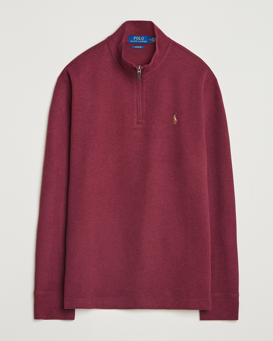 Herre | Gensere | Polo Ralph Lauren | Double Knit Jaquard Half Zip Sweater Wine Heather