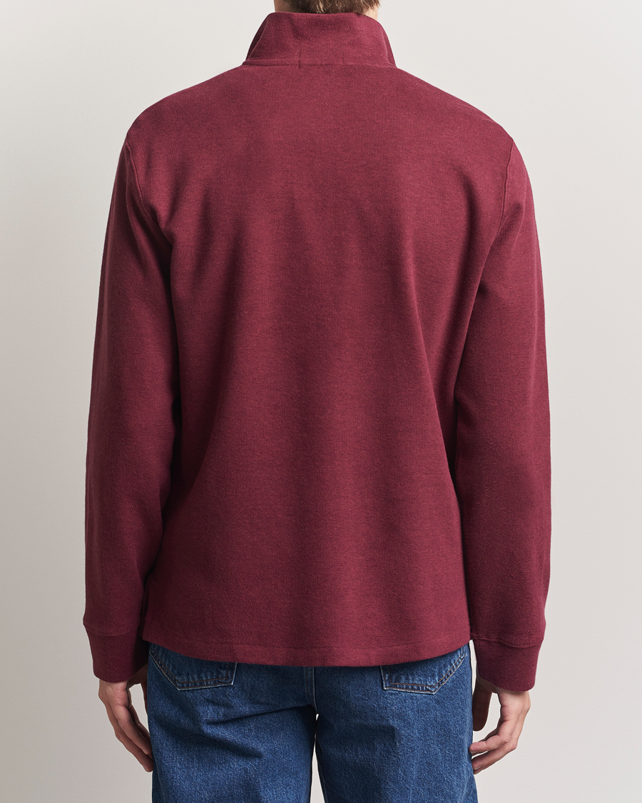 Herre | Gensere | Polo Ralph Lauren | Double Knit Jaquard Half Zip Sweater Wine Heather
