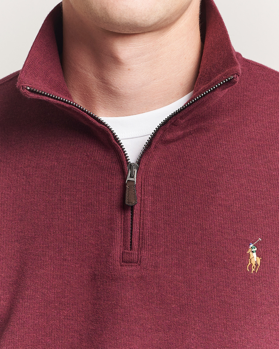 Herre | Gensere | Polo Ralph Lauren | Double Knit Jaquard Half Zip Sweater Wine Heather