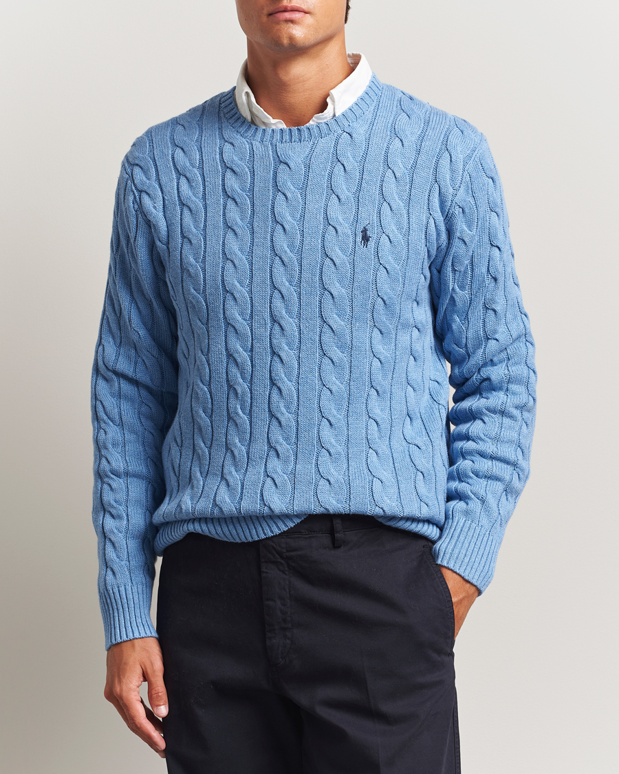 Herre | Gensere | Polo Ralph Lauren | Cotton Cable Pullover Soft Royal Heather