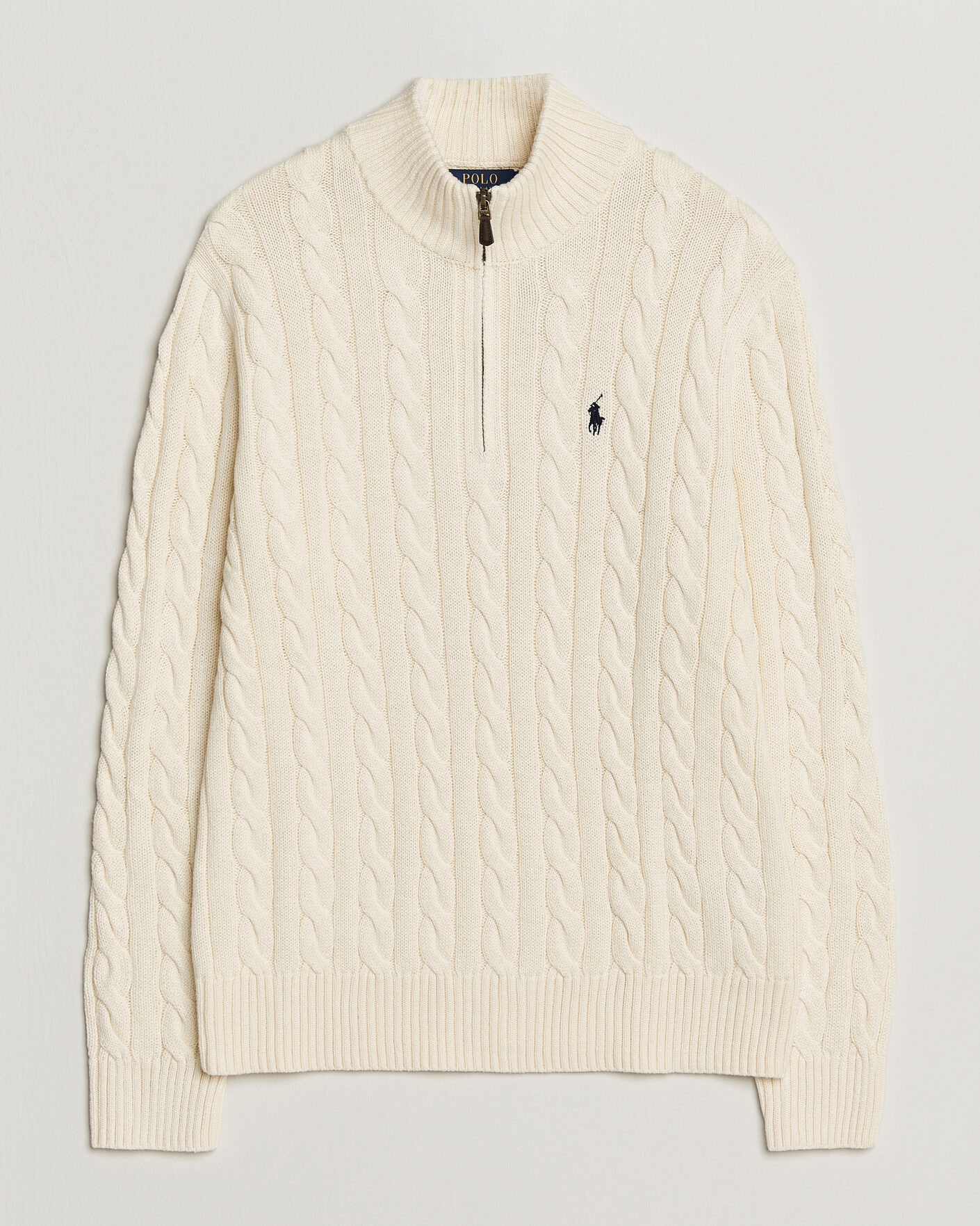 Herre | Gensere | Polo Ralph Lauren | Cotton Cable Half Zip Andover Cream