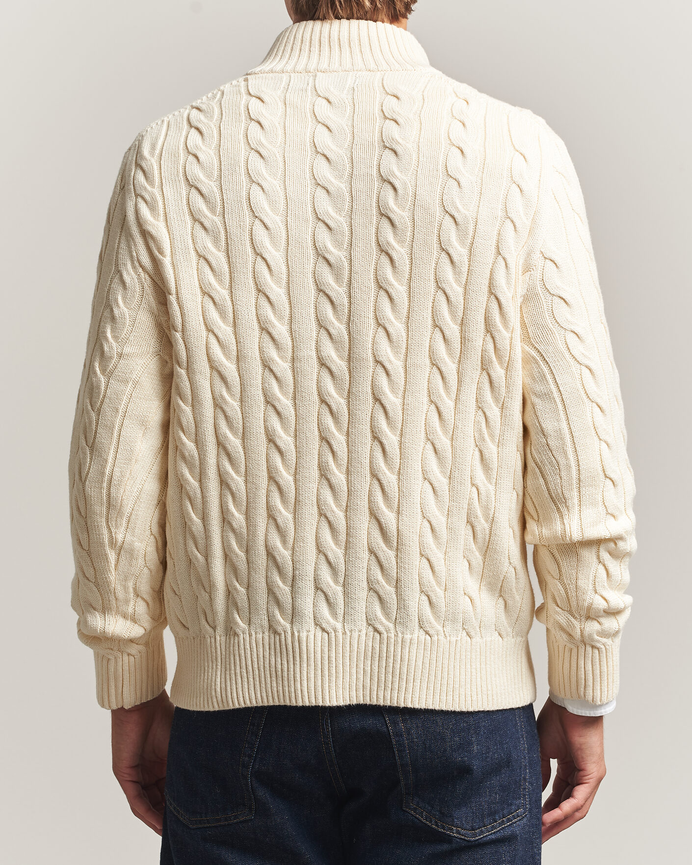 Herre | Gensere | Polo Ralph Lauren | Cotton Cable Half Zip Andover Cream