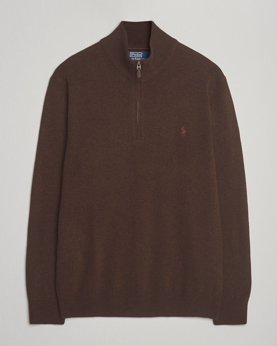 Herre | Gensere | Polo Ralph Lauren | Merino Half-Zip Sweater Cacao Brown Heather