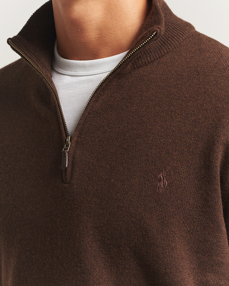 Herre | Gensere | Polo Ralph Lauren | Merino Half-Zip Sweater Cacao Brown Heather