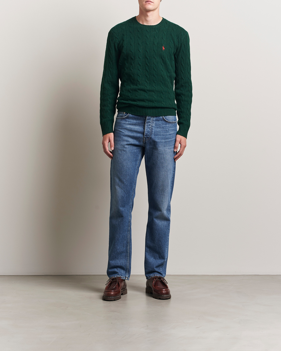 Herre | Gensere | Polo Ralph Lauren | Wool/Cashmere Cable Crew Neck Moss Agate