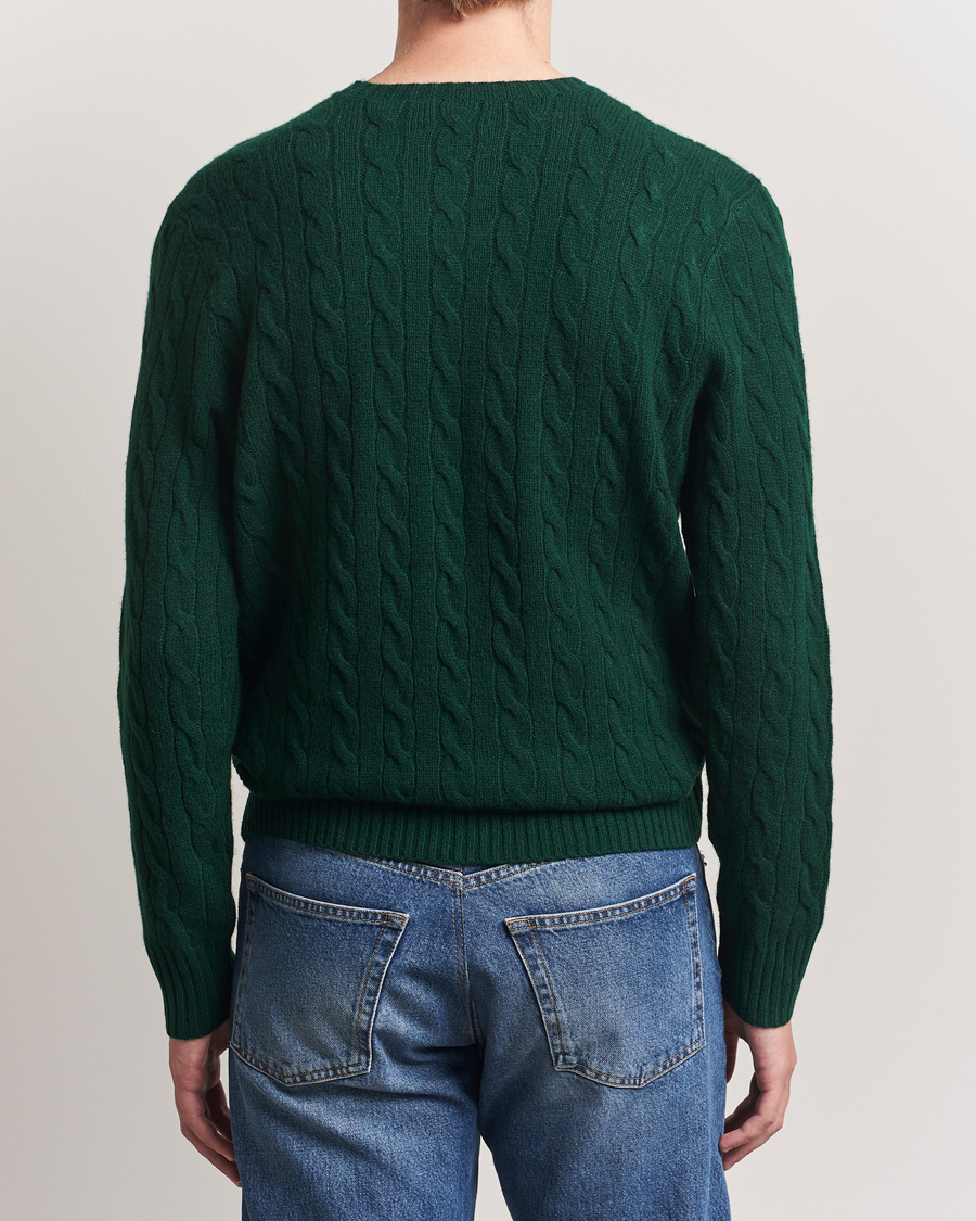 Herre | Gensere | Polo Ralph Lauren | Wool/Cashmere Cable Crew Neck Moss Agate