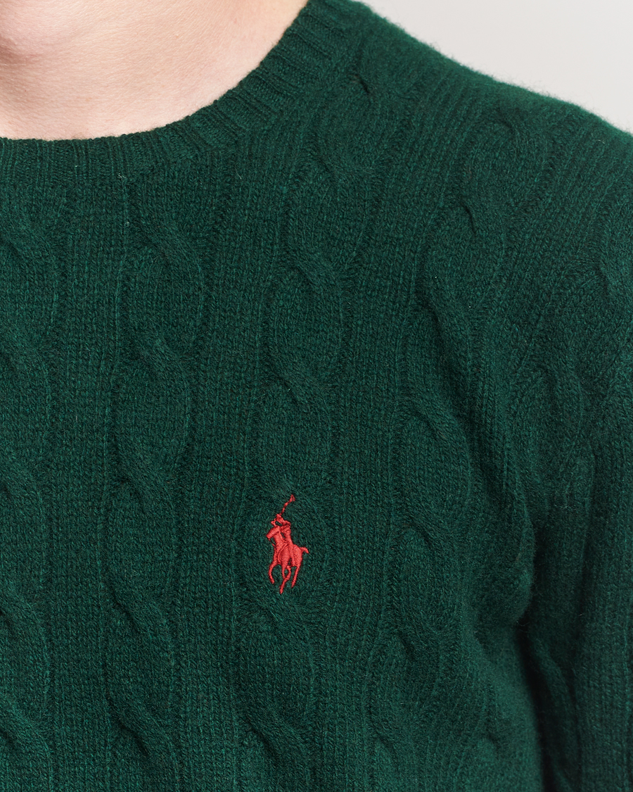 Herre | Gensere | Polo Ralph Lauren | Wool/Cashmere Cable Crew Neck Moss Agate