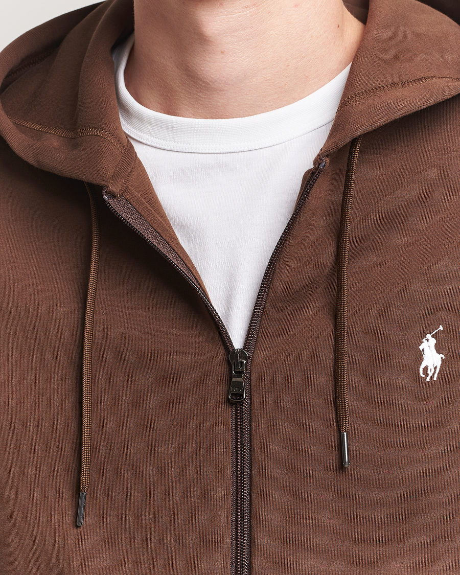 Herre | Gensere | Polo Ralph Lauren | Double Knitted Full-Zip Hoodie Branch Brown