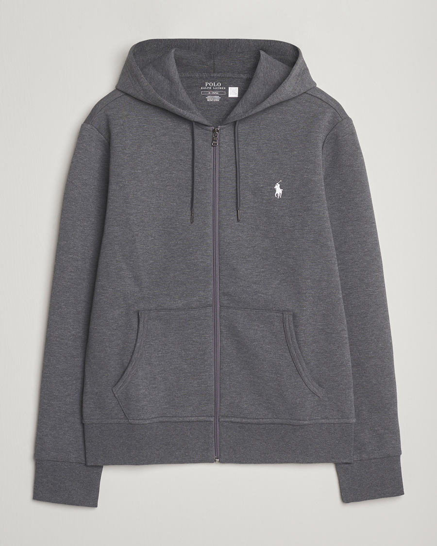 Herre | Gensere | Polo Ralph Lauren | Double Knitted Full-Zip Hoodie Barclay Heather