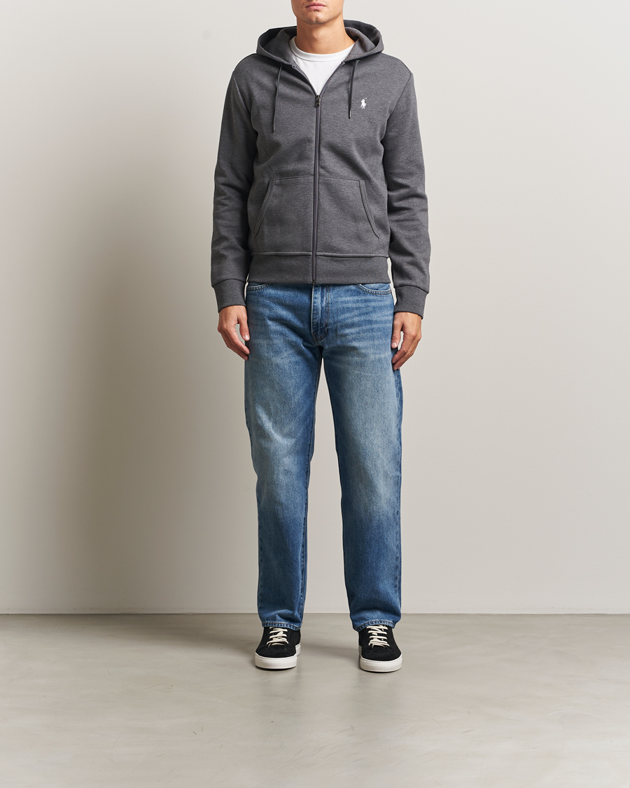 Herre | Gensere | Polo Ralph Lauren | Double Knitted Full-Zip Hoodie Barclay Heather