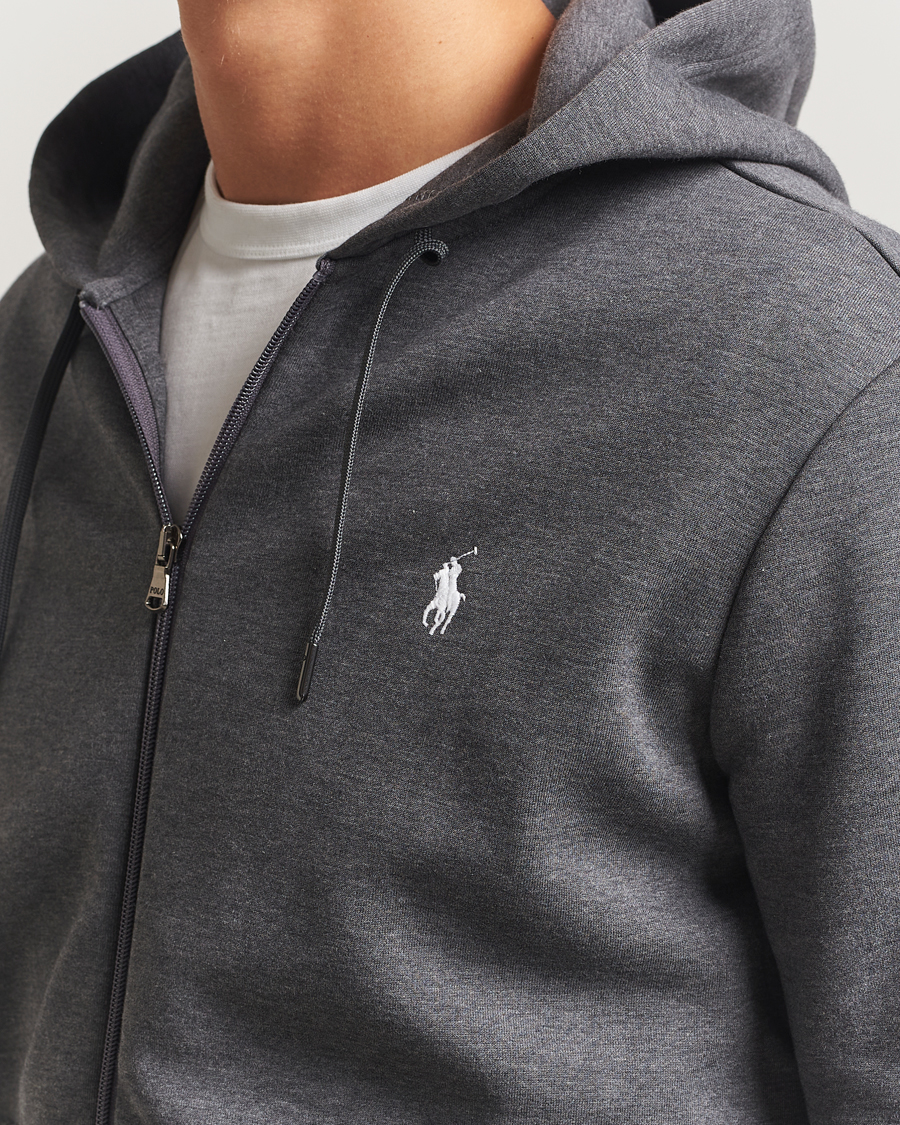 Herre | Gensere | Polo Ralph Lauren | Double Knitted Full-Zip Hoodie Barclay Heather