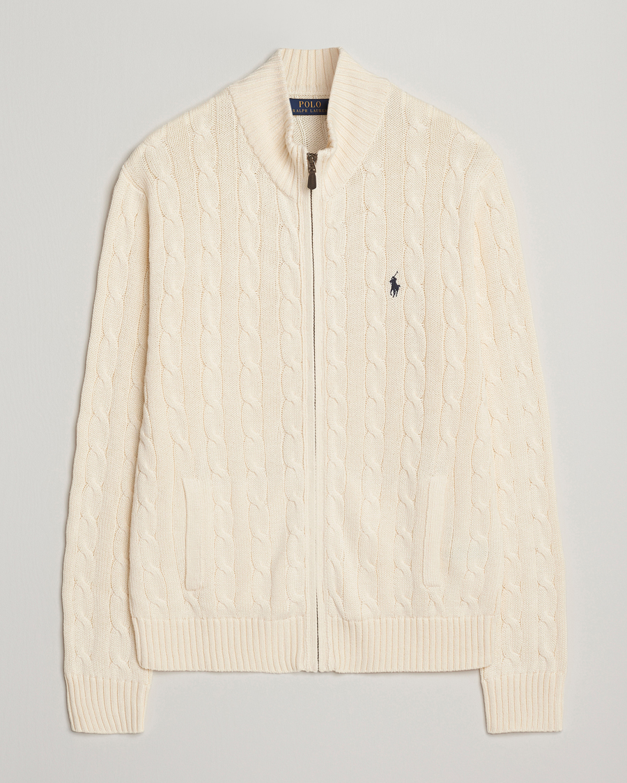 Herre | Gensere | Polo Ralph Lauren | Cotton Cable Full Zip Andover Cream