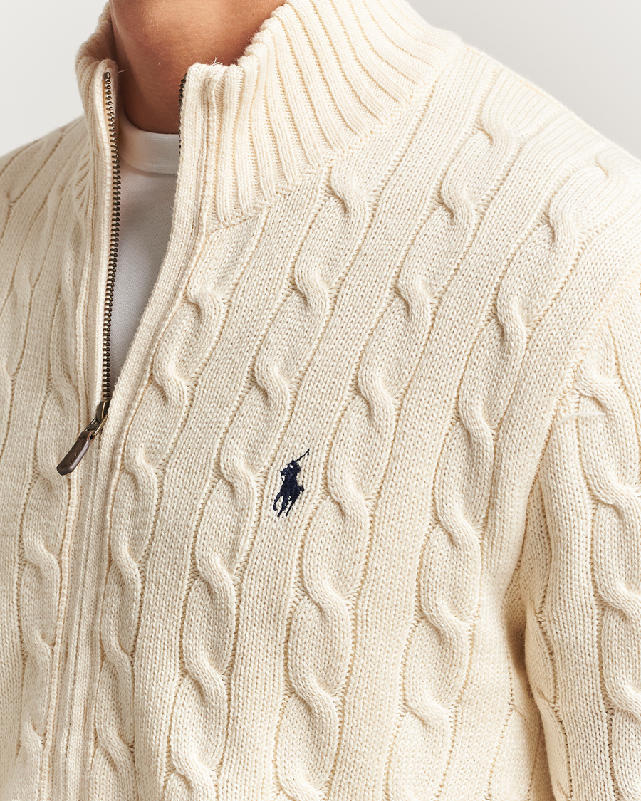 Herre | Gensere | Polo Ralph Lauren | Cotton Cable Full Zip Andover Cream
