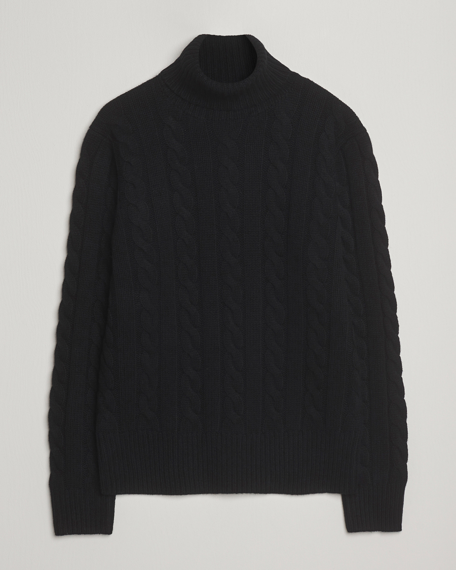 Herre | Gensere | Polo Ralph Lauren | Wool/Cashmere Cable Rollneck Polo Black