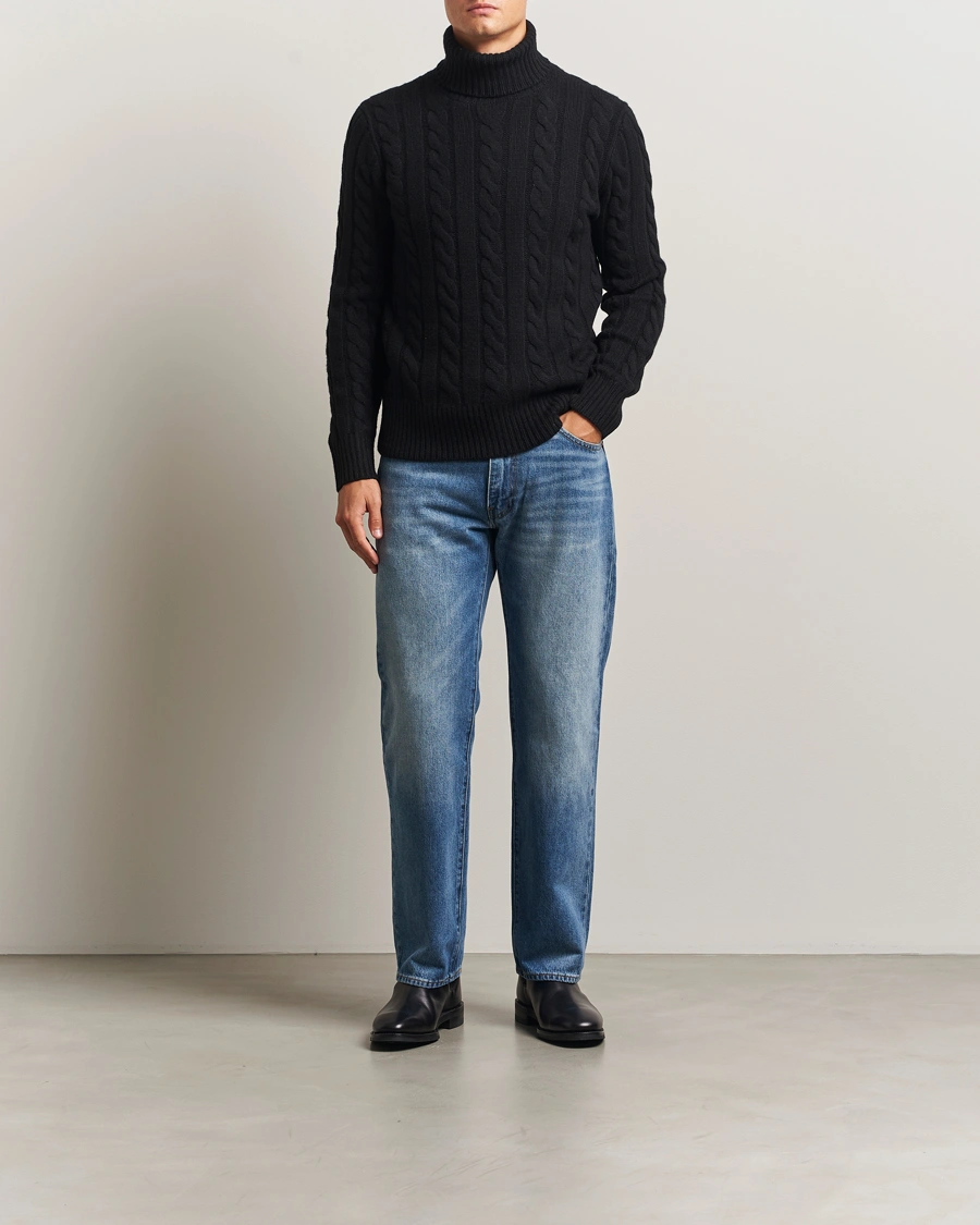 Herre | Gensere | Polo Ralph Lauren | Wool/Cashmere Cable Rollneck Polo Black