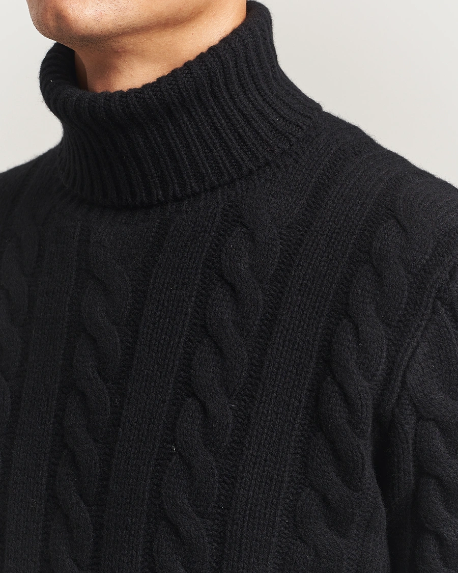 Herre | Gensere | Polo Ralph Lauren | Wool/Cashmere Cable Rollneck Polo Black