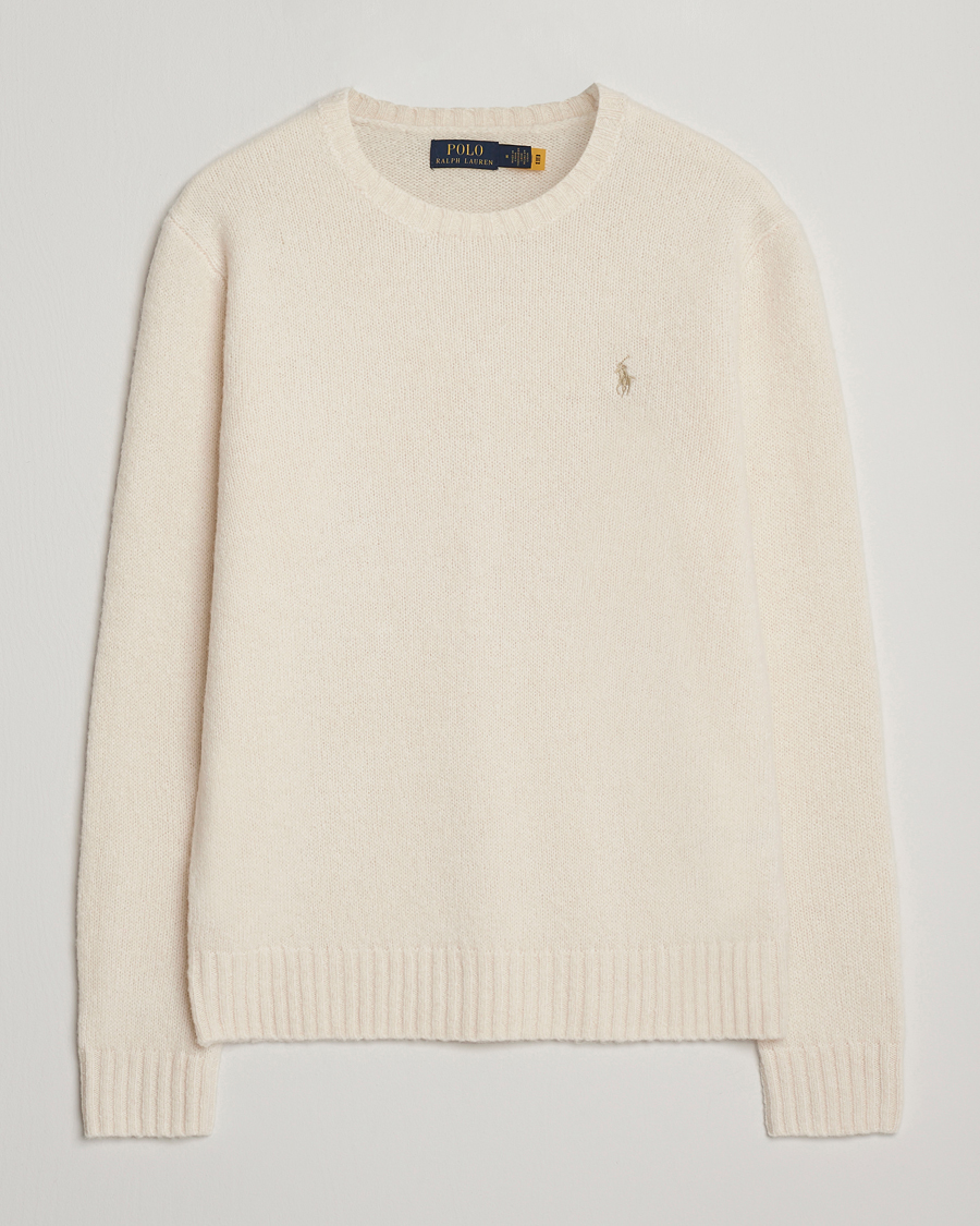 Herre | Gensere | Polo Ralph Lauren | Alpaca Crew Neck Sweater Cream Tonal