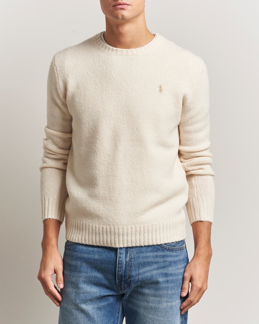 Herre | Gensere | Polo Ralph Lauren | Alpaca Crew Neck Sweater Cream Tonal