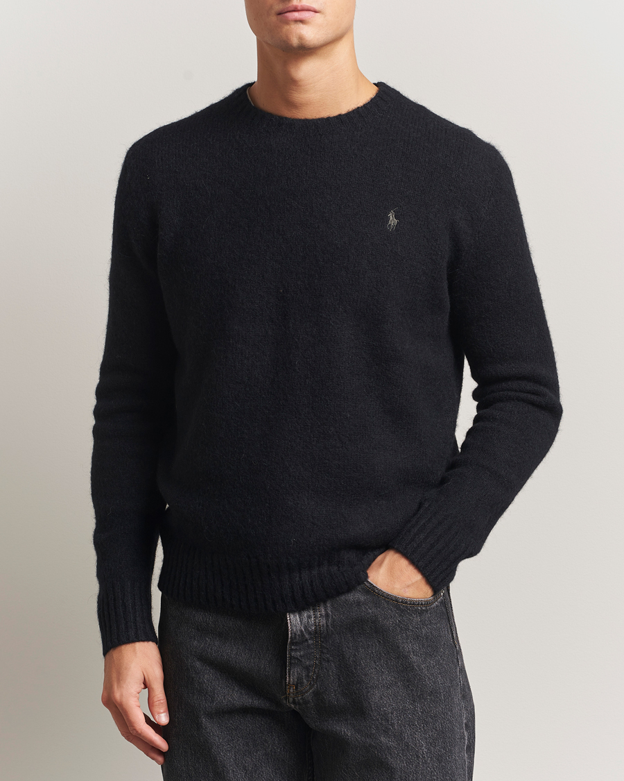 Herre | Gensere | Polo Ralph Lauren | Alpaca Crew Neck Sweater Polo Black Tonal