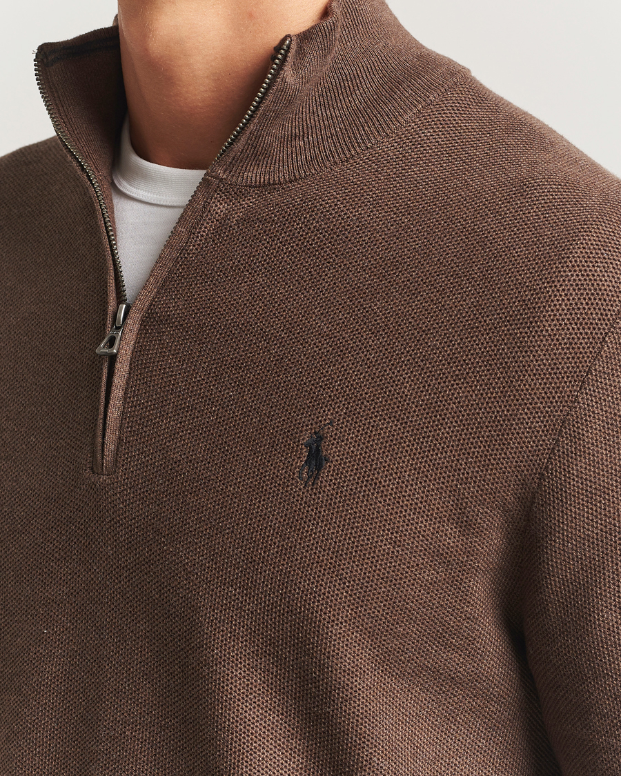 Herre | Gensere | Polo Ralph Lauren | Textured Half Zip Nutmeg Brown