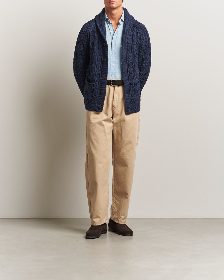 Herre | Gensere | Polo Ralph Lauren | Cotton Shawl Cardigan Navy Heather
